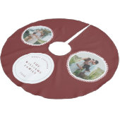 Modern Classic Christmas Photo Elegant ブラッシュドポリエステルツリースカート (アングル)