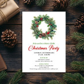 Modern Classic Christmas Wreath Party Invitation 招待状