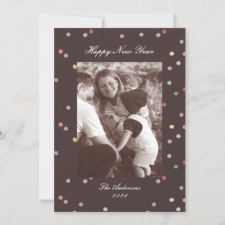 Modern Classic Colorful Confetti New Years Photo シーズンカード