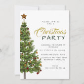 Modern Classic Decorated Christmas Tree Holiday 招待状 (正面)