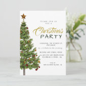 Modern Classic Decorated Christmas Tree Holiday 招待状 (スタンド正面)