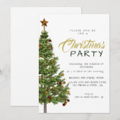 Modern Classic Decorated Christmas Tree Holiday 招待状 (正面/裏面)