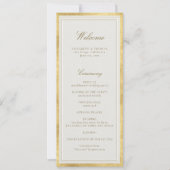 Modern Classic Ecru Gold Formal Wedding Program (正面)