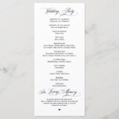 Modern Classic Elegant Wedding Ceremony プログラム (裏面)