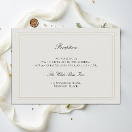Modern Classic Elevated Ecru Wedding Reception エンクロージャーカード