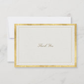 Modern Classic Elevated Gold Ecru Formal Wedding サンキューカード (正面)