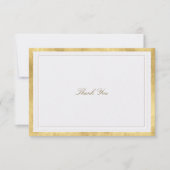 Modern Classic Elevated Gold Pearl Formal Wedding サンキューカード (正面)