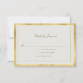 Modern Classic Elevated Golden Ecru Formal Wedding 出欠カード (正面)