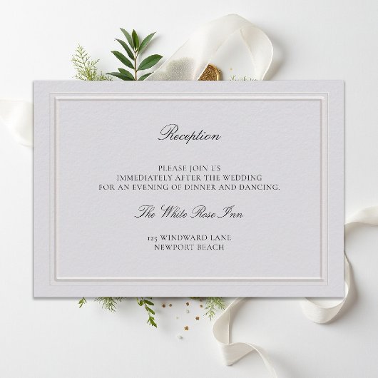 Modern Classic Elevated Ivory Wedding Reception エンクロージャーカード