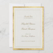Modern Classic Formal Elevated Gold Ecru Wedding セーブザデート (正面)