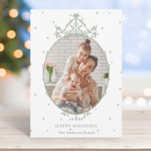 Modern Classic Frame Happy Holidays Photo        