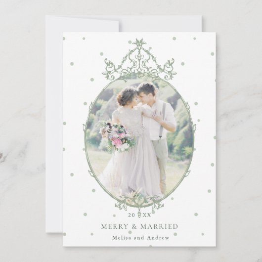 Modern Classic Frame Merry & Married Photo         シーズンカード (正面)