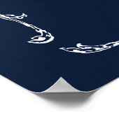 Modern Classic French Frame Wedding Navy Blue ポスター (角)