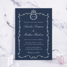 Modern Classic French Frame Wedding Navy Blue