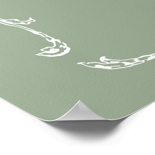 Modern Classic French Sage Green Wedding Welcome ポスター (角)