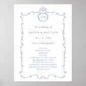 Modern Classic French Wedding Ceremony Program  ポスター (正面)