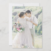 Modern Classic French Wedding Photo Sage Green サンキューカード (裏面)