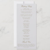 Modern Classic Gold Ivory Formal Wedding Program (裏面)