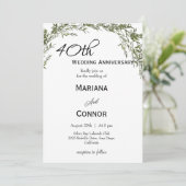 Modern Classic Greenery Wedding Anniversary  招待状 (スタンド正面)