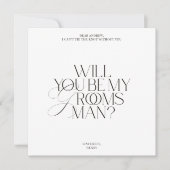 Modern Classic Groomsman Proposal Card 招待状 (正面)