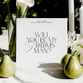 Modern Classic Groomsman Proposal Card 招待状