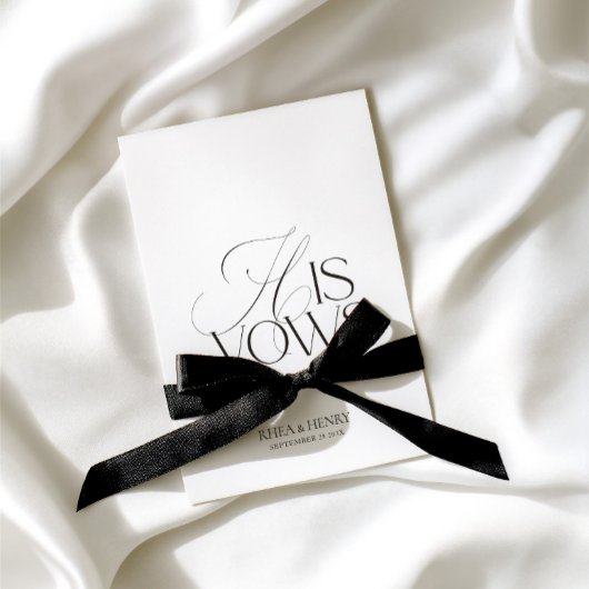 Modern Classic His Vows Wedding  カード