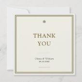 Modern Classic Ivory & Gold Handwritten Wedding サンキューカード (正面)