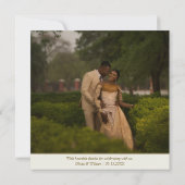 Modern Classic Ivory & Gold Wedding Photo サンキューカード (裏面)