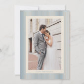 Modern Classic Love and Thanks Blue Striped サンキューカード (裏面)