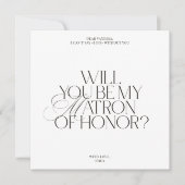 Modern Classic Matron of Honor Proposal Card 招待状 (正面)
