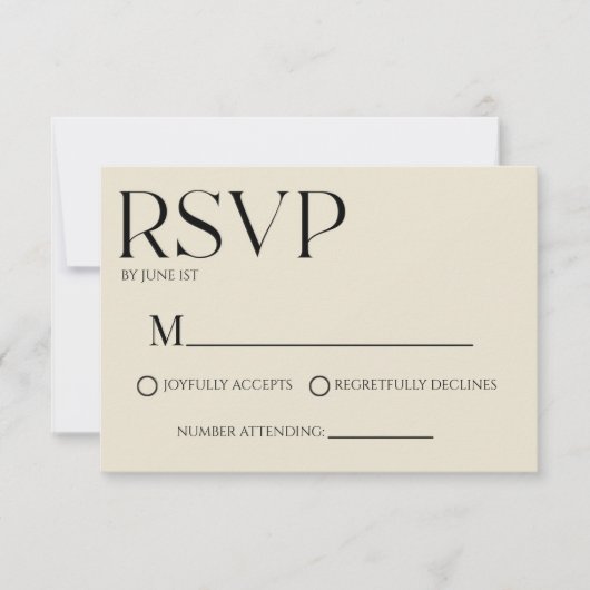 Modern Classic Minimal Simple Wedding RSVP Card (正面)
