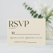 Modern Classic Minimal Simple Wedding RSVP Card (スタンド正面)