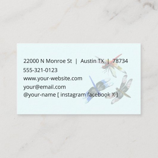 Modern Classic Personal Dragonflies 名刺 (裏面)