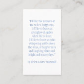 Modern Classic Photo In Loving Memory Prayer Card 名刺 (裏面)