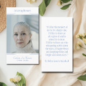 Modern Classic Photo In Loving Memory Prayer Card 名刺