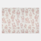 Modern Classic Red Pine Wreath Christmas Holiday ラッピングペーパーシート (正面3)