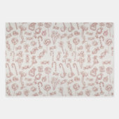 Modern Classic Red Pine Wreath Christmas Holiday ラッピングペーパーシート (正面2)