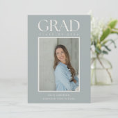 Modern Classic Sage Graduation Photo Announcement 案内状 (スタンド正面)