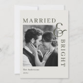 Modern Classic Sage Typography Married and Bright シーズンカード (正面)
