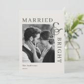 Modern Classic Sage Typography Married and Bright シーズンカード (スタンド正面)