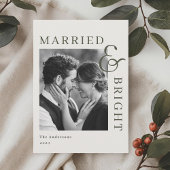 Modern Classic Sage Typography Married and Bright シーズンカード