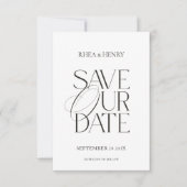 Modern Classic Save the Date Wedding Card セーブザデート (正面)