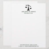 Modern Classic Scales Of Justice Law Letterhead レターヘッド (正面/裏面)