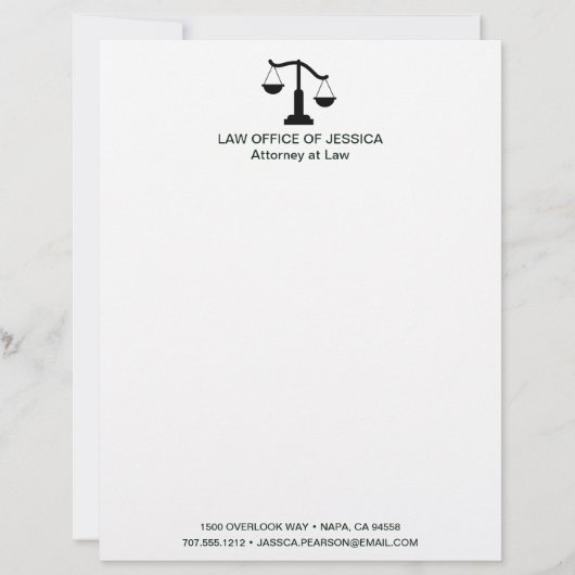 Modern Classic Scales Of Justice Law Letterhead レターヘッド (正面)