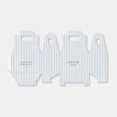 Modern Classic Stripes Dusty Blue Vintage Wedding フェイバーボックス (折り畳みなし)