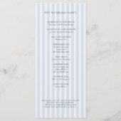 Modern Classic Stripes Dusty Blue Vintage Wedding プログラム (裏面)
