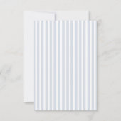 Modern Classic Stripes Dusty Blue Vintage Wedding 出欠カード (裏面)