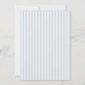 Modern Classic Stripes Dusty Blue Vintage Wedding  招待状 (裏面)