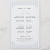 Modern Classic Stripes Dusty Blue Wedding Program (裏面)