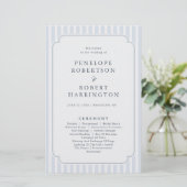 Modern Classic Stripes Dusty Blue Wedding Program (スタンド正面)